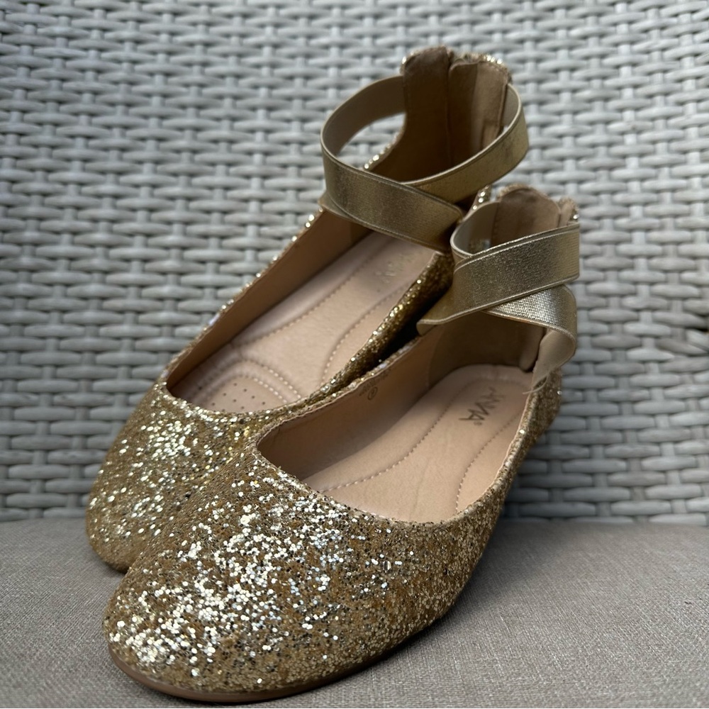Anna Gold Glitter Flats